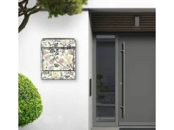 Banjado Design Briefkasten Schwarz Pulverbeschichtet 39x47x14cm 2 Schlüssel Mit Zeitungsfach Motiv Florale Tapete* Tapezierzubehör