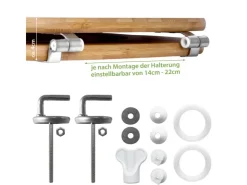 Banjado Design WC Sitz Bambus Toilettendeckel Toilettensitz Bambus Holz Klodeckel WC-Sitz Universal Scharnieren Motiv Tapete Beige* Tapezierzubehör