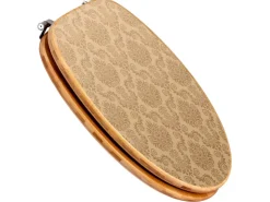 Banjado Design WC Sitz Bambus Toilettendeckel Toilettensitz Bambus Holz Klodeckel WC-Sitz Universal Scharnieren Motiv Tapete Beige* Tapezierzubehör