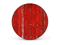 Banjado Magnettafel Rund Größe 47cm Magnetwand Schwarz Aus Metall Magnetpinnwand Pinnwand Motiv Rote Holzlatten* Wanddekoration|Pinnwände