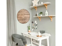 Banjado Magnettafel Rund Größe 47cm Magnetwand Schwarz Aus Metall Magnetpinnwand Pinnwand Motiv Maserung
