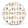 Banjado Magnettafel Rund Größe 47cm Magnetwand Schwarz Aus Metall Magnetpinnwand Pinnwand Motiv Kinder