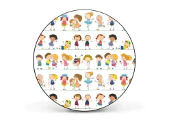 Banjado Magnettafel Rund Größe 47cm Magnetwand Schwarz Aus Metall Magnetpinnwand Pinnwand Motiv Kinder