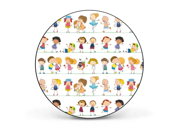 Banjado Magnettafel Rund Größe 47cm Magnetwand Schwarz Aus Metall Magnetpinnwand Pinnwand Motiv Kinder