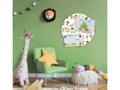 Banjado Magnettafel Rund Größe 47cm Magnetwand Schwarz Aus Metall Magnetpinnwand Pinnwand Motiv Kinder