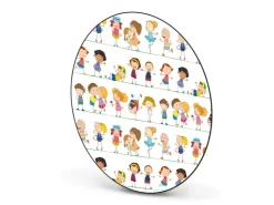 Banjado Magnettafel Rund Größe 47cm Magnetwand Schwarz Aus Metall Magnetpinnwand Pinnwand Motiv Kinder