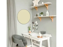 Banjado Magnettafel Rund Größe 47cm Magnetwand Schwarz Aus Metall Magnetpinnwand Pinnwand Motiv Beige