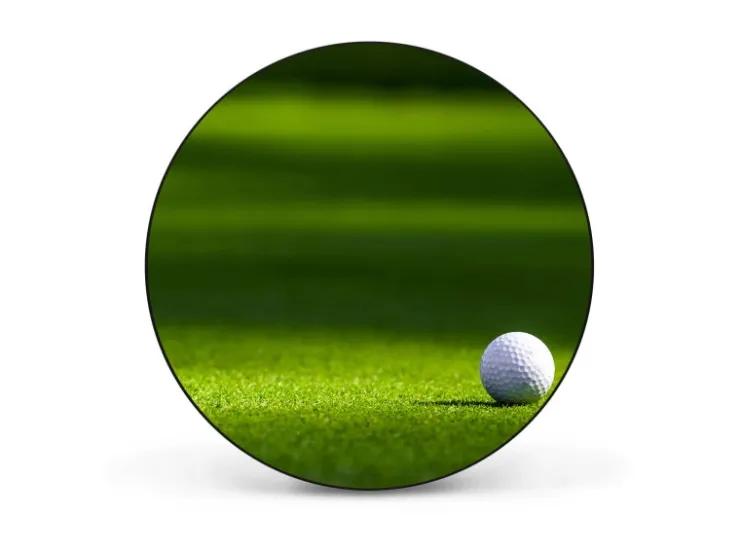 Banjado Magnettafel Rund Größe 47cm Magnetwand Schwarz Aus Metall Magnetpinnwand Pinnwand Motiv Einsamer Golfball* Pinnwände