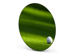 Banjado Magnettafel Rund Größe 47cm Magnetwand Schwarz Aus Metall Magnetpinnwand Pinnwand Motiv Einsamer Golfball* Pinnwände