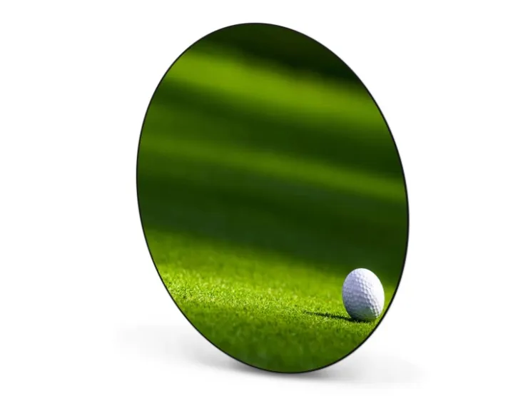 Banjado Magnettafel Rund Größe 47cm Magnetwand Schwarz Aus Metall Magnetpinnwand Pinnwand Motiv Einsamer Golfball* Pinnwände