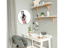 Banjado Magnettafel Rund Größe 47cm Magnetwand Schwarz Aus Metall Magnetpinnwand Pinnwand Motiv Comic-Hund* Pinnwände