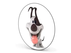 Banjado Magnettafel Rund Größe 47cm Magnetwand Schwarz Aus Metall Magnetpinnwand Pinnwand Motiv Comic-Hund* Pinnwände