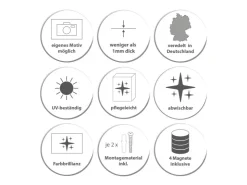 Banjado Magnettafel Rund Größe 47cm Magnetwand Schwarz Aus Metall Magnetpinnwand Pinnwand Motiv Holz Collage Bunt