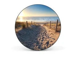 Banjado Magnettafel Rund Größe 47cm Magnetwand Schwarz Aus Metall Magnetpinnwand Pinnwand Motiv Nordseestrand* Pinnwände
