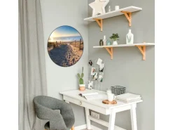 Banjado Magnettafel Rund Größe 47cm Magnetwand Schwarz Aus Metall Magnetpinnwand Pinnwand Motiv Nordseestrand* Pinnwände