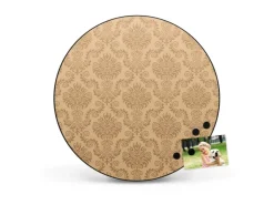 Banjado Magnettafel Rund Größe 47cm Magnetwand Schwarz Aus Metall Magnetpinnwand Pinnwand Motiv Tapete Beige* Pinnwände
