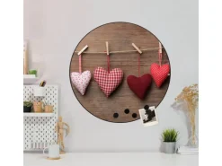 Banjado Magnettafel Rund Größe 47cm Magnetwand Schwarz Aus Metall Magnetpinnwand Pinnwand Motiv Herzen* Pinnwände