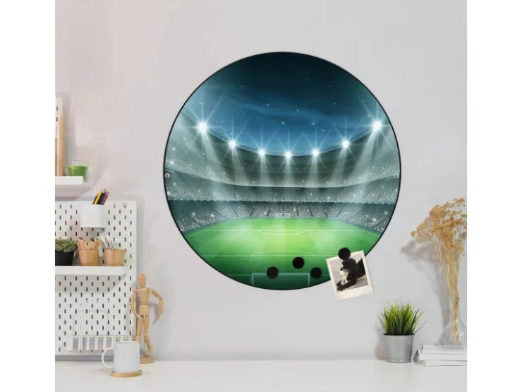Banjado Magnettafel Rund Größe 47cm Magnetwand Schwarz Aus Metall Magnetpinnwand Pinnwand Motiv Arena* Pinnwände