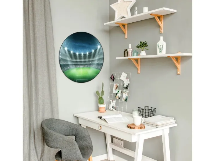 Banjado Magnettafel Rund Größe 47cm Magnetwand Schwarz Aus Metall Magnetpinnwand Pinnwand Motiv Arena* Pinnwände