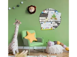 Banjado Magnettafel Rund Größe 47cm Magnetwand Schwarz Aus Metall Magnetpinnwand Pinnwand Motiv Zeitungen