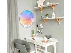 Banjado Magnettafel Rund Größe 47cm Magnetwand Schwarz Aus Metall Magnetpinnwand Pinnwand Motiv Vögel Am Himmel* Pinnwände