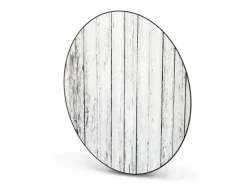 Banjado Magnettafel Rund Größe 47cm Magnetwand Schwarz Aus Metall Magnetpinnwand Pinnwand Motiv Weißer Bretterzaun
