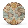 Banjado Magnettafel Rund Größe 47cm Magnetwand Schwarz Aus Metall Magnetpinnwand Pinnwand Motiv Historische Weltkarte* Pinnwände