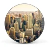 Banjado Magnettafel Rund Größe 47cm Magnetwand Schwarz Aus Metall Magnetpinnwand Pinnwand Motiv New York City