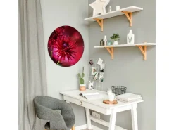 Banjado Magnettafel Rund Größe 47cm Magnetwand Schwarz Aus Metall Magnetpinnwand Pinnwand Motiv Rote Dahlien* Pinnwände