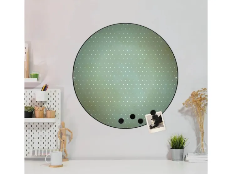 Banjado Magnettafel Rund Größe 47cm Magnetwand Schwarz Aus Metall Magnetpinnwand Pinnwand Motiv Punkte Im Focus* Pinnwände