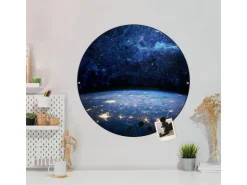Banjado Magnettafel Rund Größe 47cm Magnetwand Schwarz Aus Metall Magnetpinnwand Pinnwand Motiv Galaxie* Pinnwände