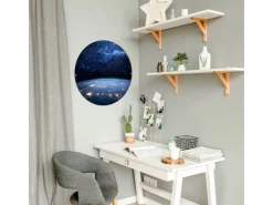 Banjado Magnettafel Rund Größe 47cm Magnetwand Schwarz Aus Metall Magnetpinnwand Pinnwand Motiv Galaxie* Pinnwände