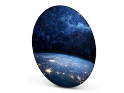 Banjado Magnettafel Rund Größe 47cm Magnetwand Schwarz Aus Metall Magnetpinnwand Pinnwand Motiv Galaxie* Pinnwände