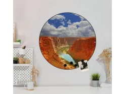 Banjado Magnettafel Rund Größe 47cm Magnetwand Schwarz Aus Metall Magnetpinnwand Pinnwand Motiv Grand Canyon* Pinnwände