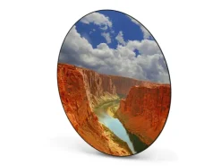 Banjado Magnettafel Rund Größe 47cm Magnetwand Schwarz Aus Metall Magnetpinnwand Pinnwand Motiv Grand Canyon* Pinnwände