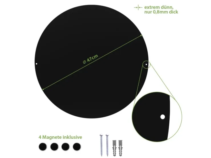 Banjado Magnettafel Rund Größe 47cm Magnetwand Schwarz Aus Metall Magnetpinnwand Pinnwand Motiv Lavendel