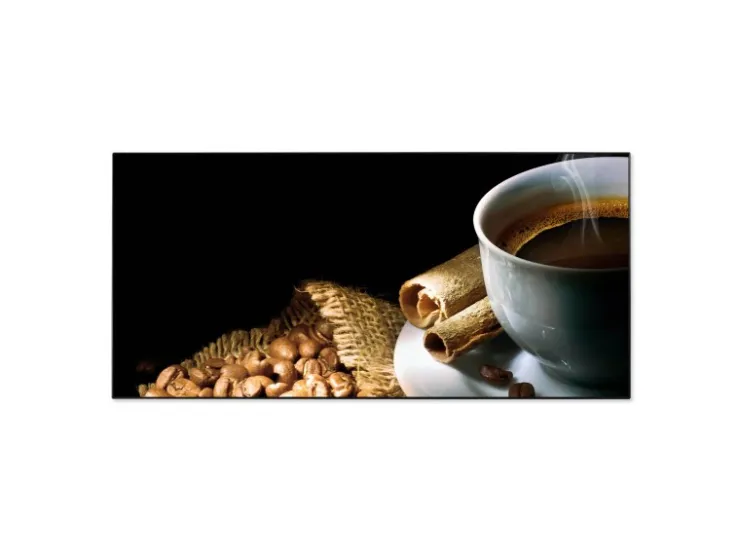 Banjado Magnettafel 78x37cm Magnetwand Schwarz Aus Metall Magnetpinnwand Pinnwand Inkl. 4 Magnete Motiv Hot Coffee* Pinnwände