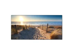 Banjado Magnettafel 78x37cm Magnetwand Schwarz Aus Metall Magnetpinnwand Pinnwand Inkl. 4 Magnete Motiv Nordseestrand* Pinnwände
