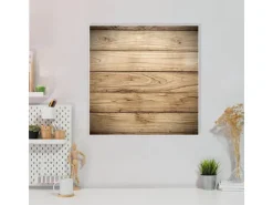 Banjado Magnettafel 50x50cm Magnetwand Weiß Aus Metall Magnetpinnwand Pinnwand Inkl. 4 Magnete Motiv Holzplanken* Pinnwände