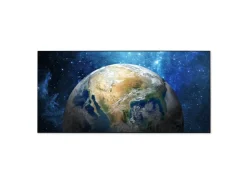 Banjado Magnettafel 78x37cm Magnetwand Schwarz Aus Metall Magnetpinnwand Pinnwand Inkl. 4 Magnete Motiv Erdkugel* Wanddekoration