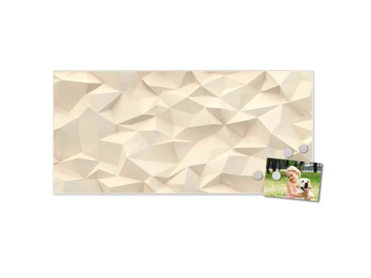 Banjado Magnettafel 78x37cm Magnetwand Weiß Aus Metall Magnetpinnwand Pinnwand Inkl. 4 Magnete Motiv Steinwand 2