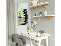 Banjado Magnettafel 37x78cm Magnetwand Silber Aus Metall Magnetpinnwand Pinnwand Inkl. 4 Magnete Motiv Steine & Relax 6* Pinnwände