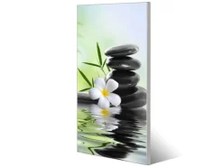 Banjado Magnettafel 37x78cm Magnetwand Silber Aus Metall Magnetpinnwand Pinnwand Inkl. 4 Magnete Motiv Steine & Relax 6* Pinnwände