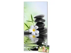 Banjado Magnettafel 37x78cm Magnetwand Silber Aus Metall Magnetpinnwand Pinnwand Inkl. 4 Magnete Motiv Steine & Relax 6* Pinnwände