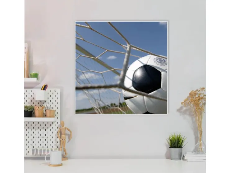 Banjado Magnettafel 50x50cm Magnetwand Weiß Aus Metall Magnetpinnwand Pinnwand Inkl. 4 Magnete Motiv Fußball
