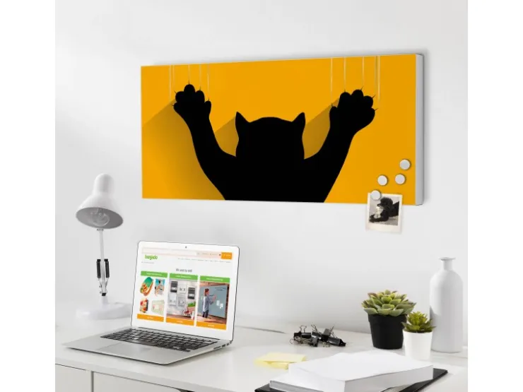 Banjado Magnettafel 78x37cm Magnetwand Weiß Aus Metall Magnetpinnwand Pinnwand Inkl. 4 Magnete Motiv Scratch* Pinnwände