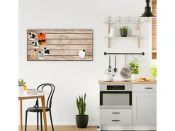 Banjado Magnettafel 78x37cm Magnetwand Schwarz Aus Metall Magnetpinnwand Pinnwand Inkl. 4 Magnete Motiv Blasse Holzlatten* Schweberegale