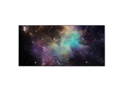 Banjado Magnettafel 78x37cm Magnetwand Schwarz Aus Metall Magnetpinnwand Pinnwand Inkl. 4 Magnete Motiv Im Weltall 2* Pinnwände