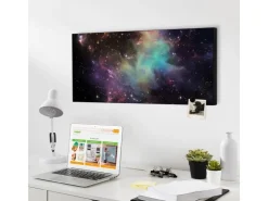 Banjado Magnettafel 78x37cm Magnetwand Schwarz Aus Metall Magnetpinnwand Pinnwand Inkl. 4 Magnete Motiv Im Weltall 2* Pinnwände