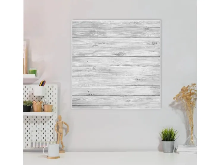 Banjado Magnettafel 50x50cm Magnetwand Weiß Aus Metall Magnetpinnwand Pinnwand Inkl. 4 Magnete Motiv Weiß Gebeizt* Pinnwände